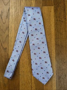 Burberry purple equestrian silk tie.